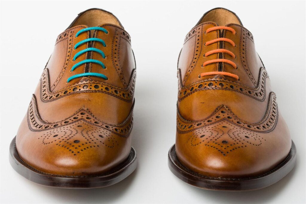 Dress shoes store with colored laces